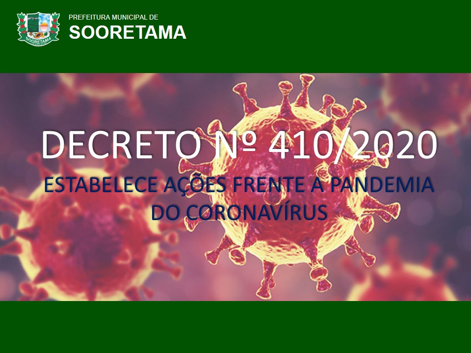 Prefeitura divulga a publicação do Decreto nº 410/2020